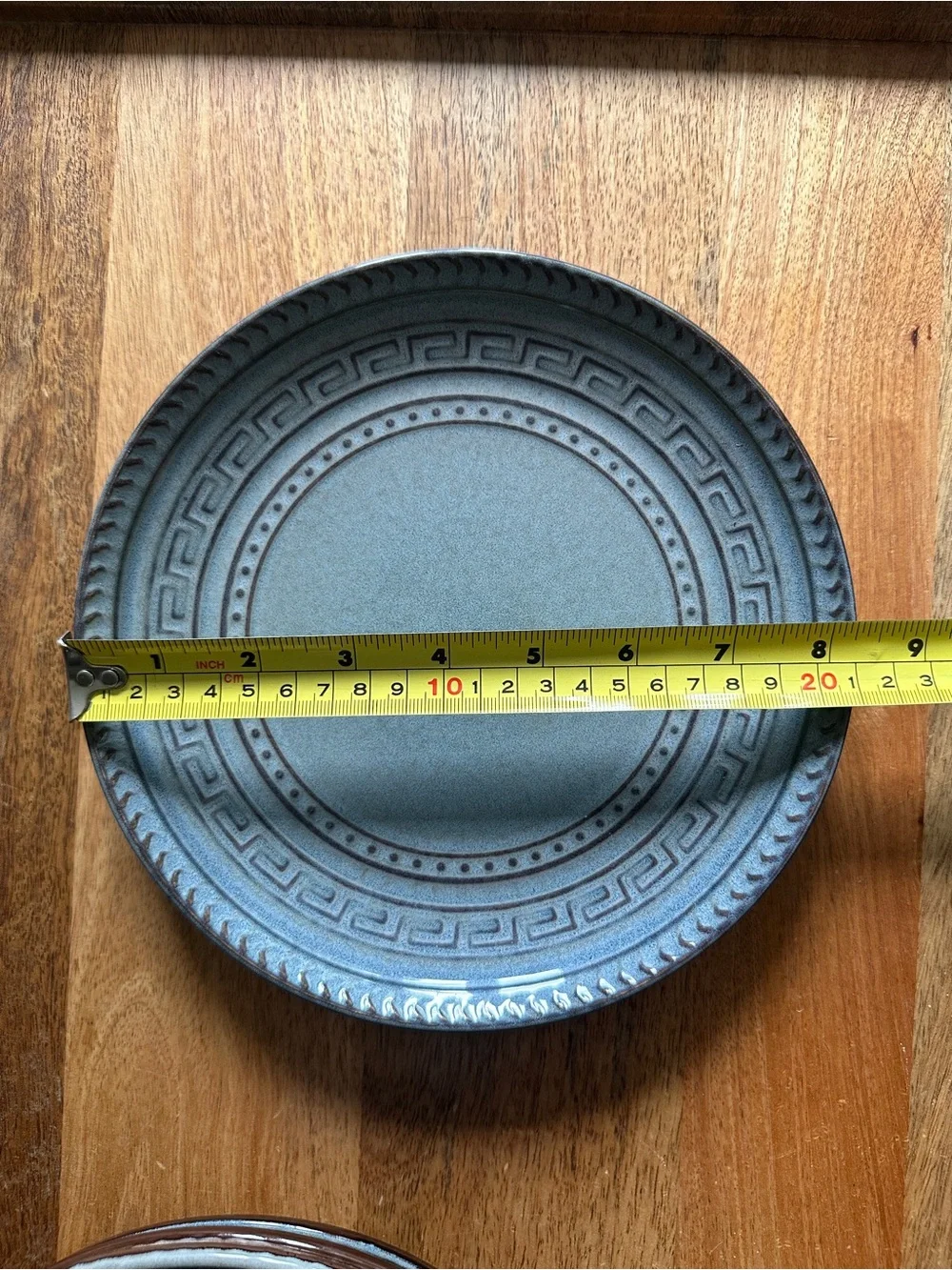 Gourmet Basics by Mikasa Blue Brown Decorative Ceramic Salad/Appetizer Plates